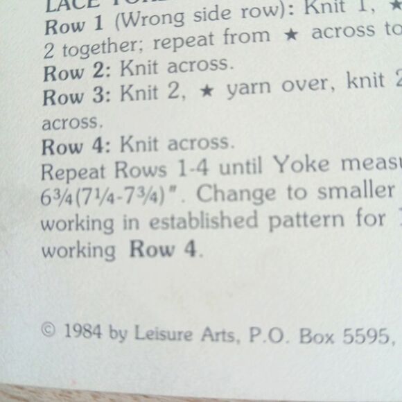 Vintage 80's Leisure Arts Quick Knit Sweaters Pattern Leaflet #318 - Picture 5 of 5